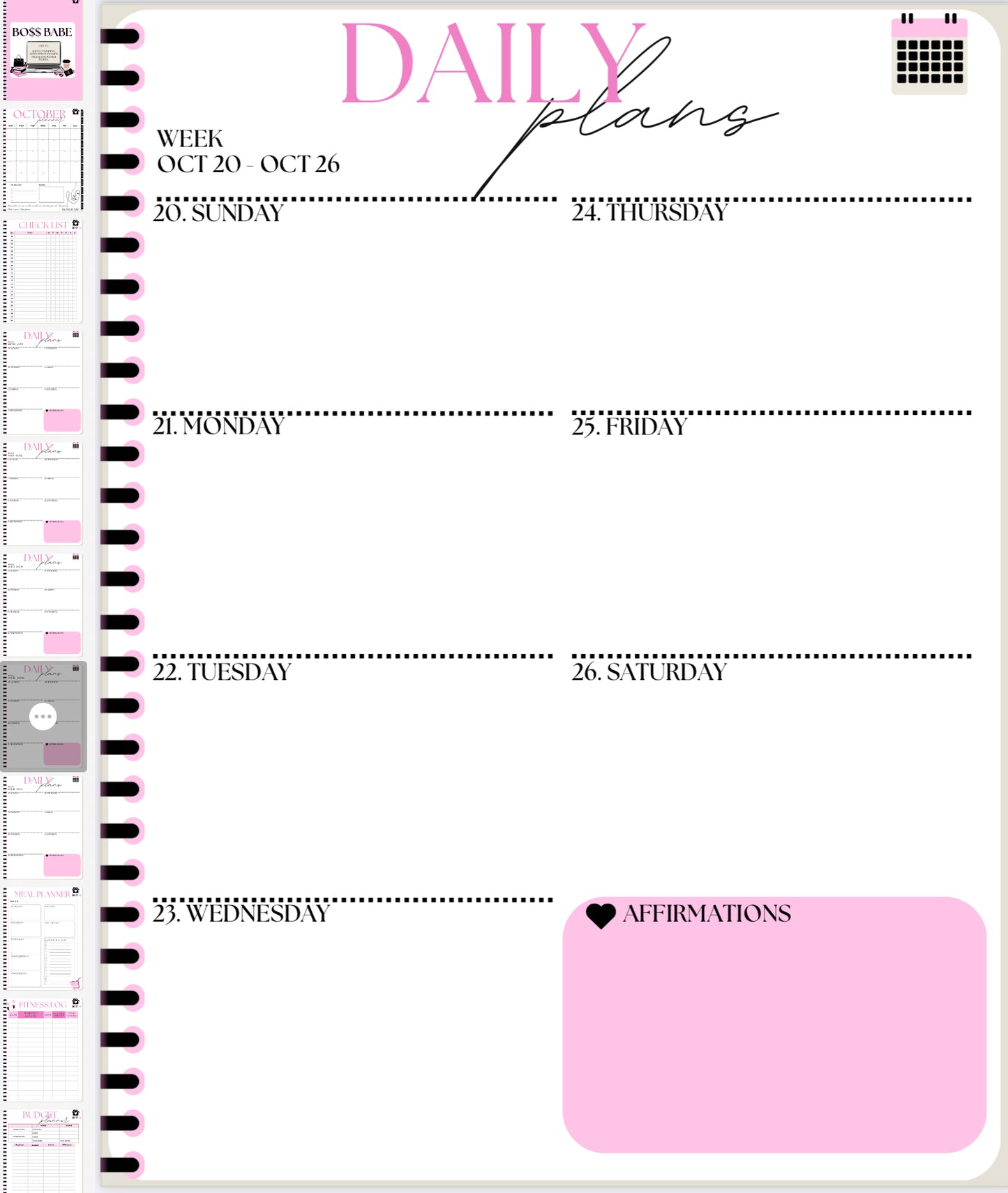 BO$$ BABE Planner (OCT)